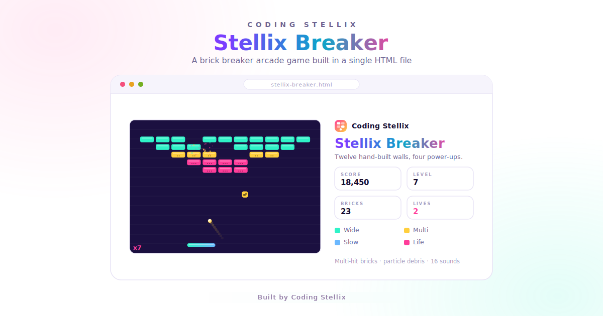 How to Create a Brick Breaker Game in HTML, CSS and JavaScript