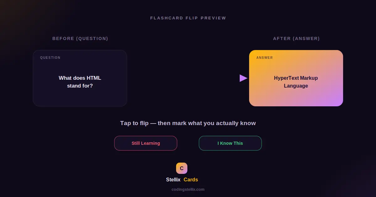 How to Create a Flashcard Study App With Flip Animations Using HTML, CSS and JS