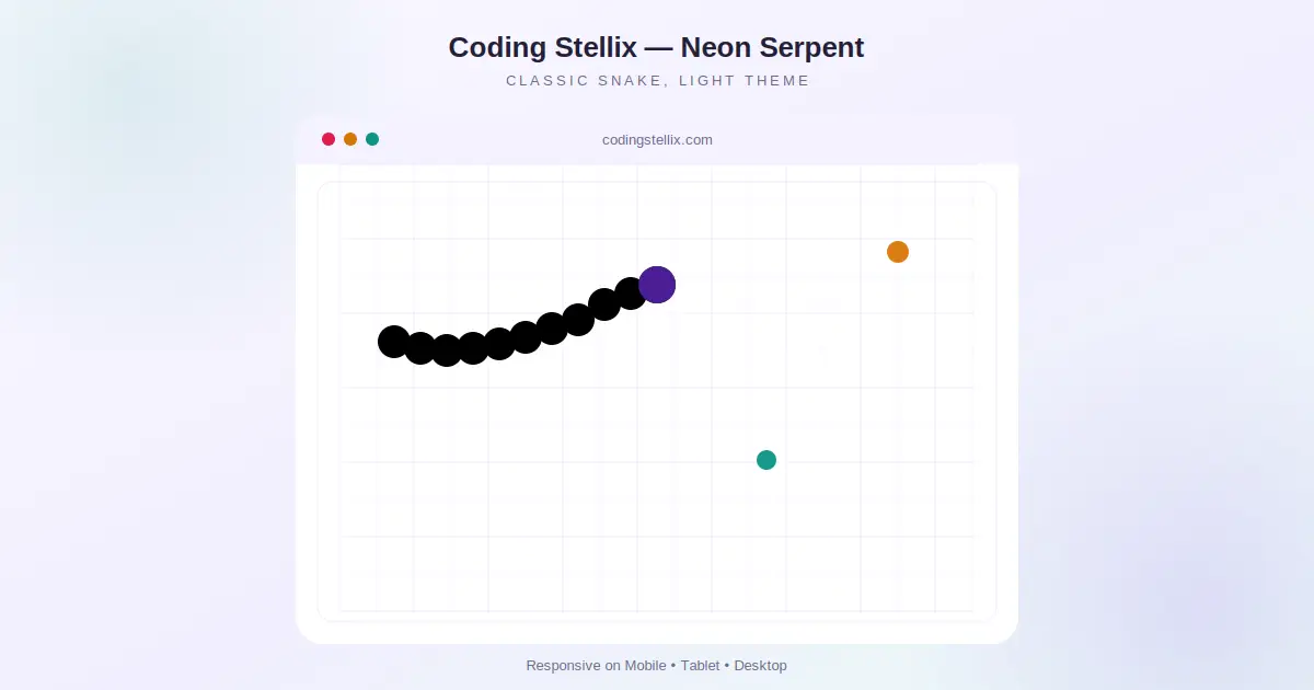How to Create a Clean, Light-Themed Snake Game Using HTML, CSS, and JavaScript