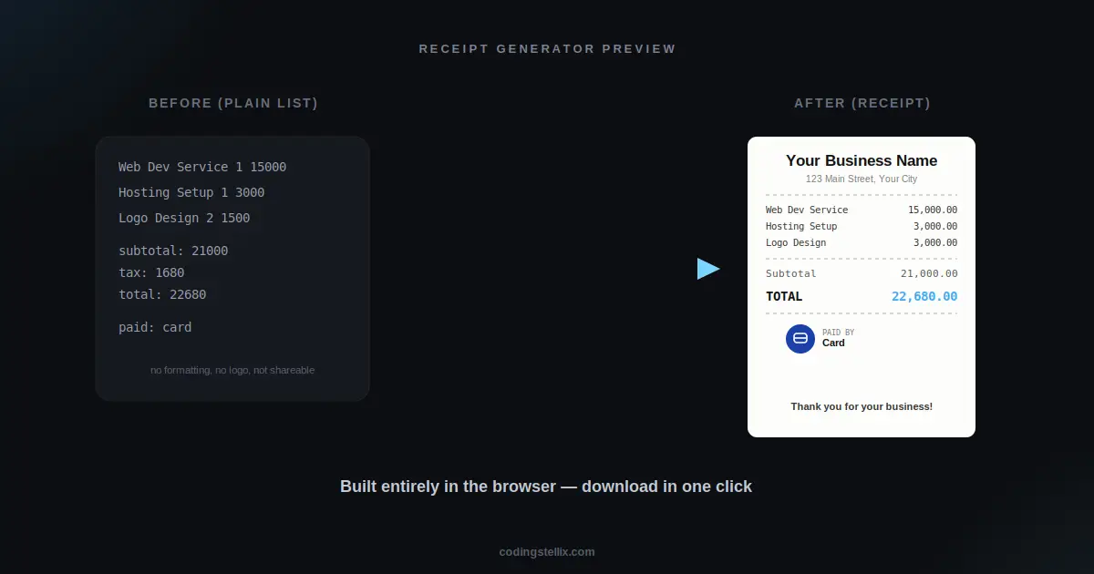 How to Create a Receipt Generator With HTML, CSS & JavaScript