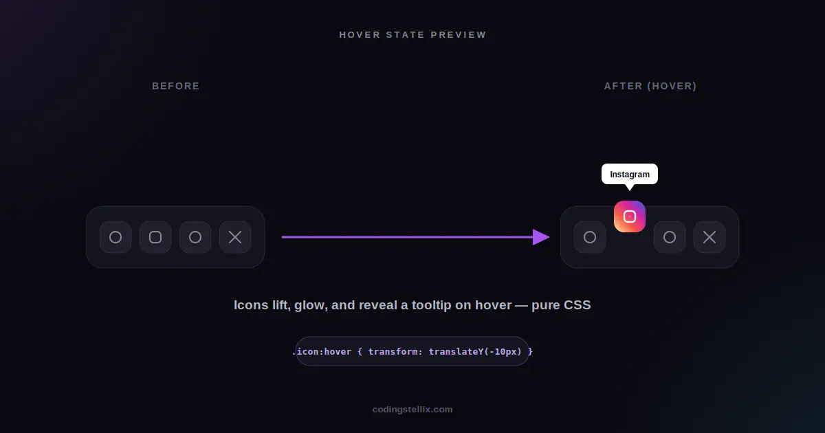 How to Create a Glassmorphic Social Icons Hover Effect With HTML and CSS