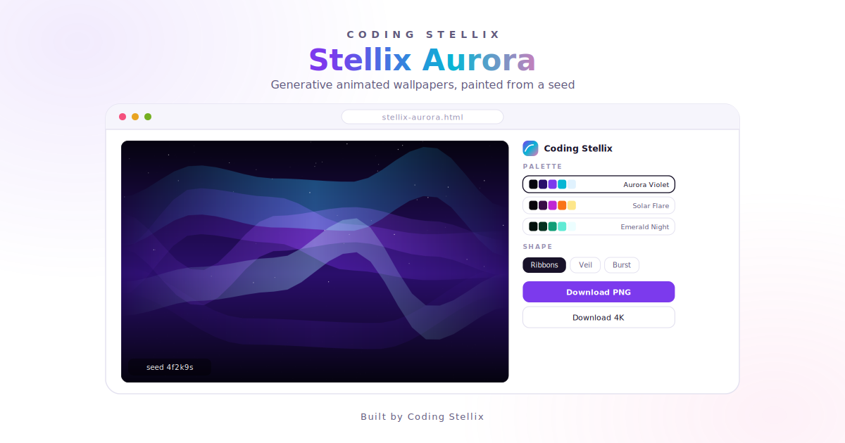 How to Create a Generative Aurora Wallpaper Maker in HTML, CSS and JavaScript