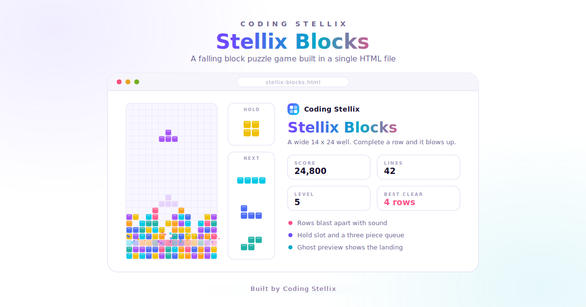 How to Create a Falling Block Puzzle Game in HTML, CSS and JavaScript