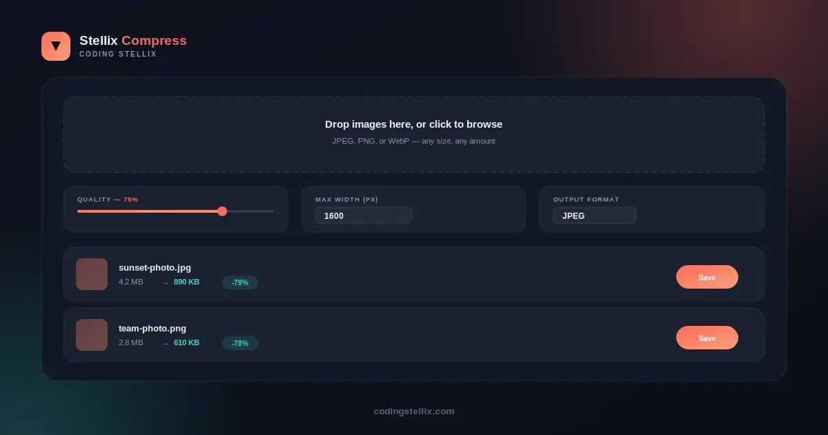 How to Create Image Size Compressor Using HTML, CSS and JS
